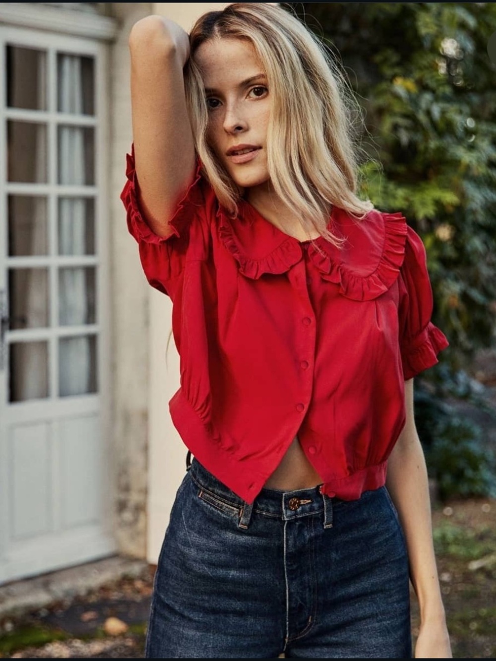 Doen Sparrow top in cerise